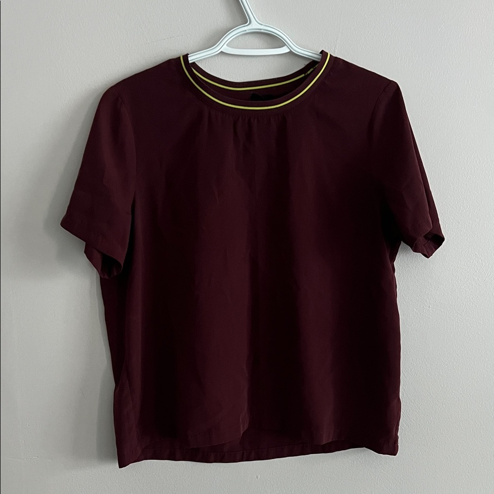 SIMONS ICONE boxy burgundy red shirt